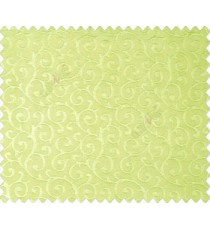 Olive lime green Self design small embossed continuous scroll on stripe textured base fabric main curtain